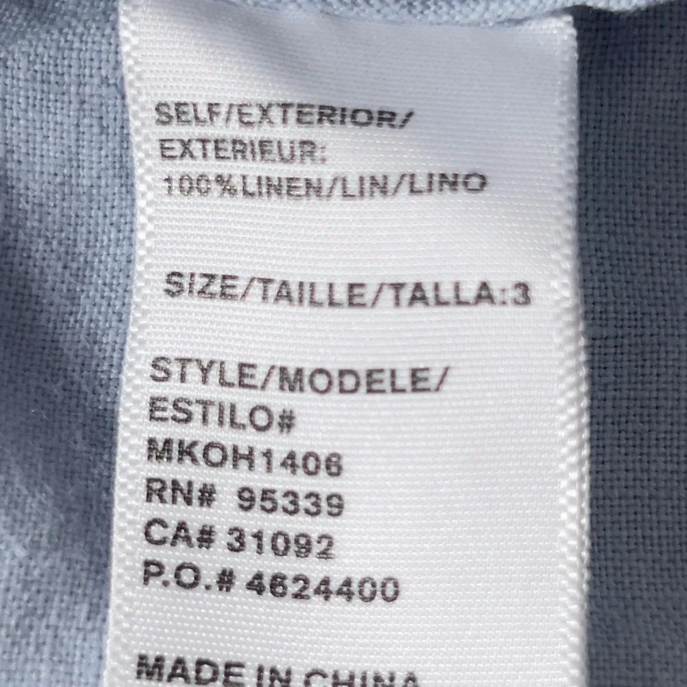 James Perse Linen Drawstring Pants Mens Sz 3 Blue Relaxed Straight Leg